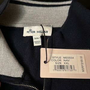 Peter Millar Blue Zip Up Sweater